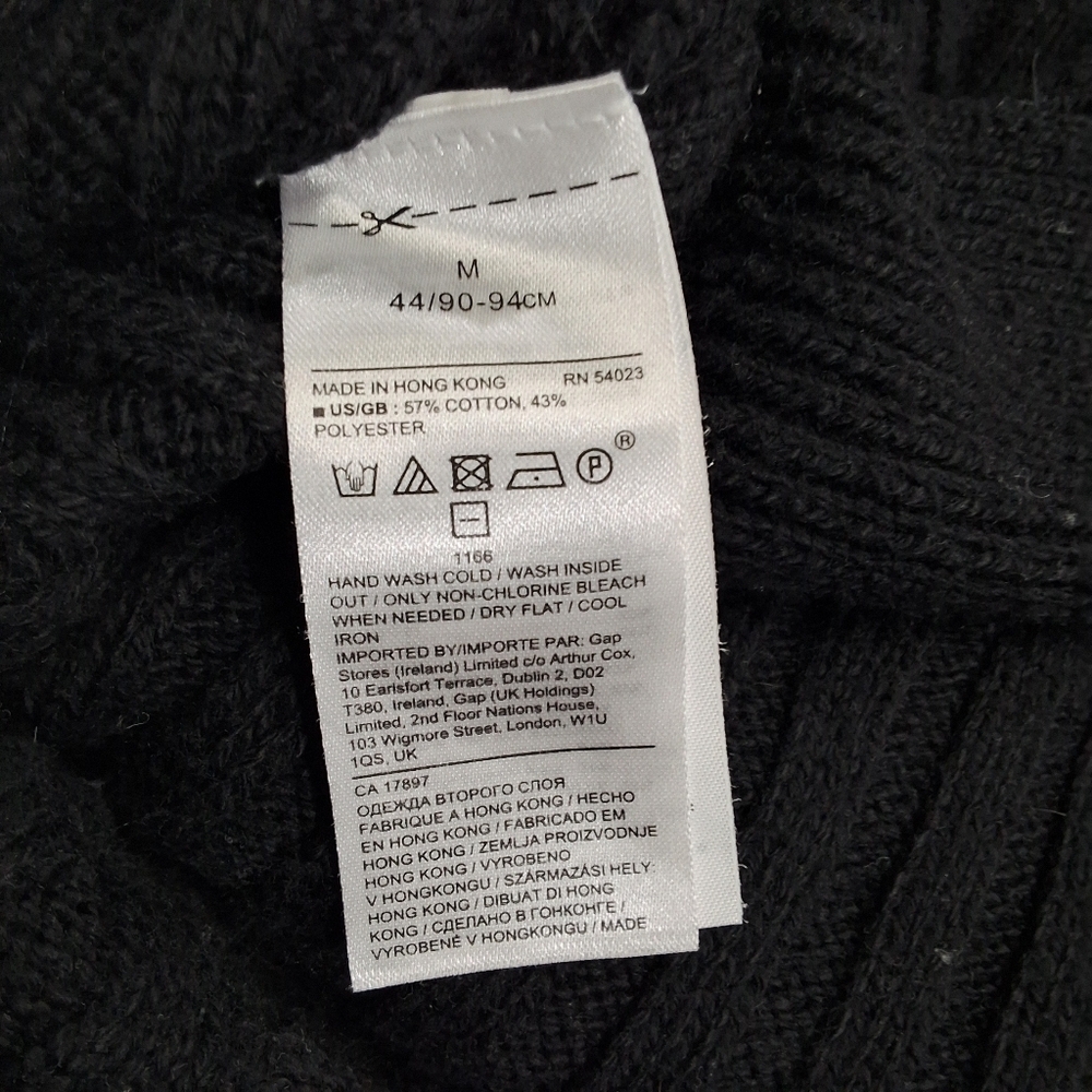 ✨2/$25 Banana Republic Crew Cable knit Black Women's sweater Relaxed Loose - Picture 4 of 7
